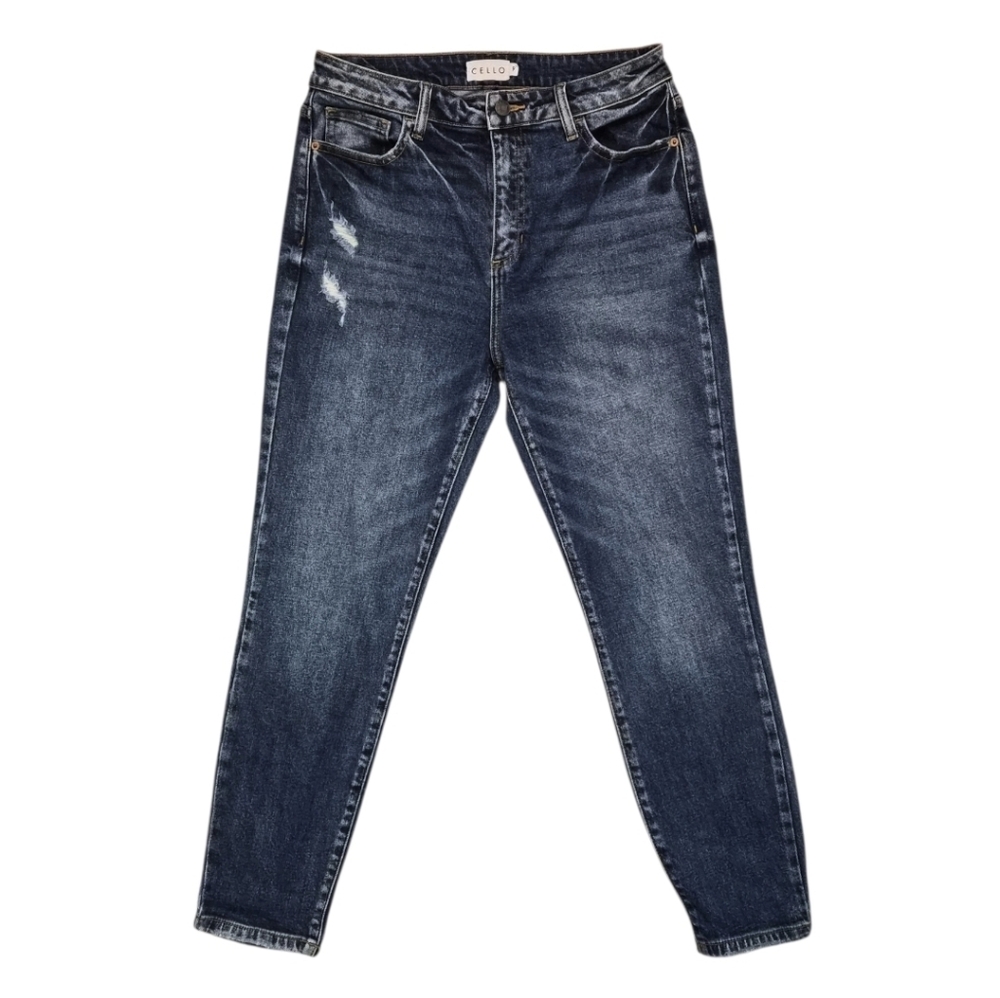 Cello Jeans High Rise Distressed Mom Skinny Jeans - Size 9